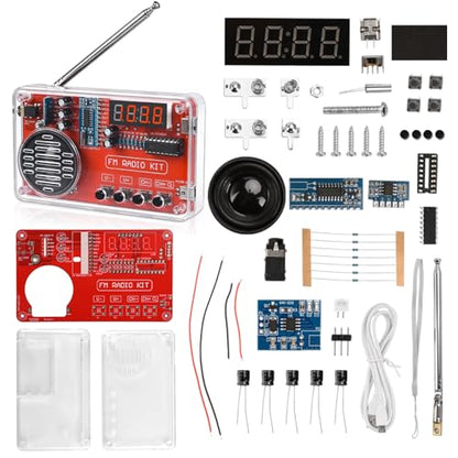 Diymore 4.5" x 2.8" x 3.5" FM Radio Kit, Model FM Radio Kit, Educational Electronics Project, Battery Powered, Mono Audio Output