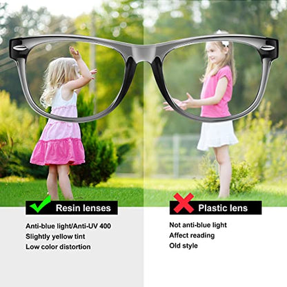 Okany 3 Count Kids Blue Light Blocking Glasses 125mm Frame Width 35mm Lens Height