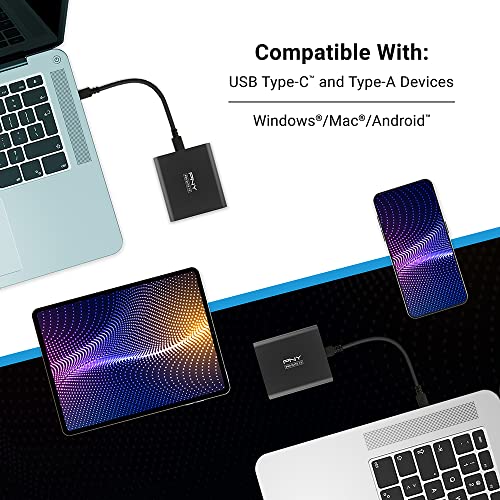 PNY 1TB Portable Solid State Drive USB 3.2 Gen 2x1 SSD Model PSD0CS2160-1TB-RB