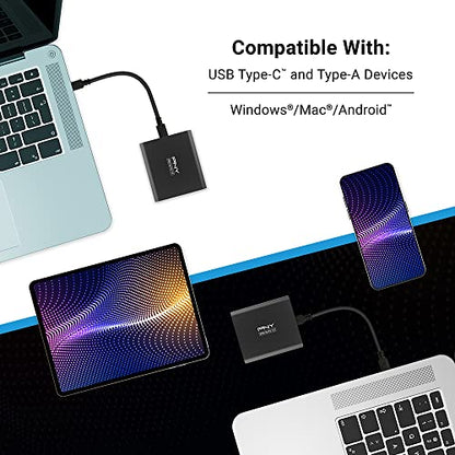 PNY 1TB Portable Solid State Drive USB 3.2 Gen 2x1 SSD Model PSD0CS2160-1TB-RB
