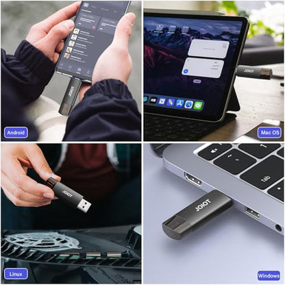 JOIOT 128GB U207-Black-32G-3.0*5 USB 3.0 Flash Drive Type-C and USB-A Connectivity