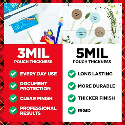 Scotch 5 Mil Thermal Laminating Pouches 20 Count Business Card Size 2.3 x 3.7 Inches