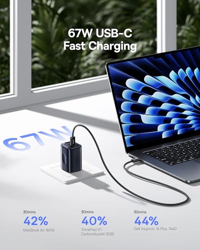 Baseus 67W USB Type C Fast Charger Model E01210 3 Ports Type A Input 240V
