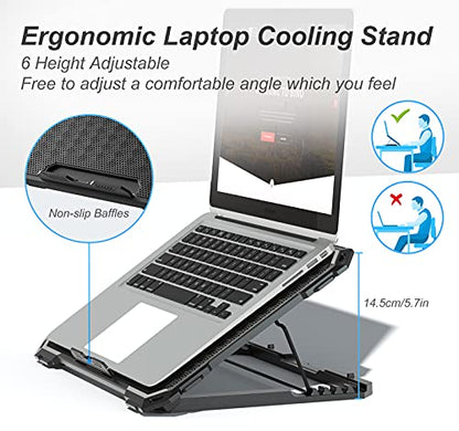 ICE COOREL Laptop Cooling Pad 16.5" x 11" x 1.1" Metal Cooling Stand CO-K21-FBA