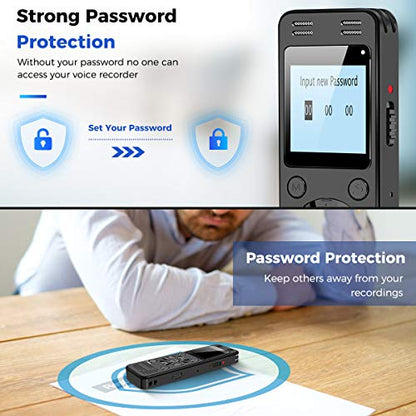 EVIDA 128GB Digital Voice Recorder Model VR01 USB 2.0 WAV 1.5-Inch