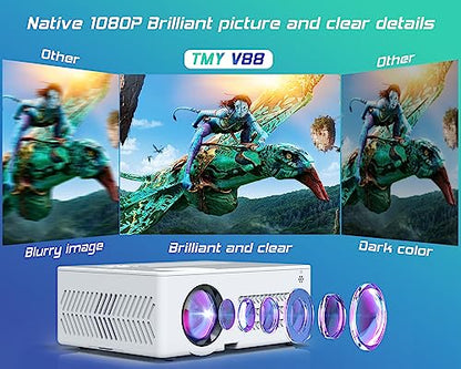 TMY 80 Inch V88 1920x1080 4K Supported LCD Projector