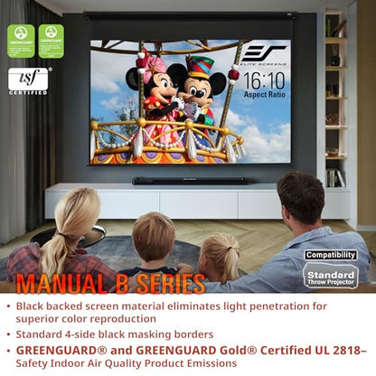 Elite Screens 100-INCH M100H 16:9 Manual Pull-Down Projection Screen