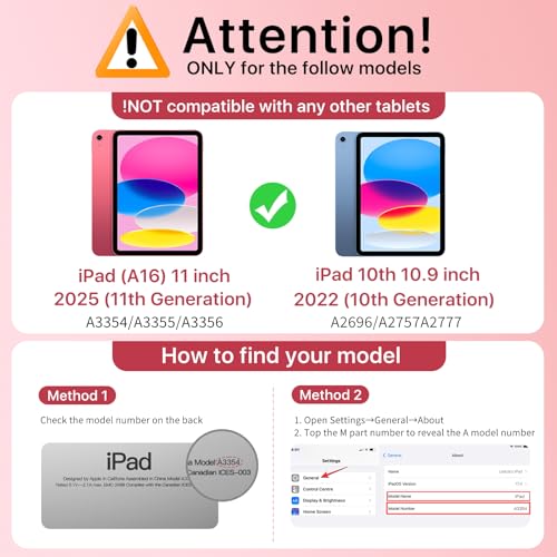 MoKo Case for iPad (A16) 11th Gen 11" 2025, iPad 10th Gen 10.9" 2022