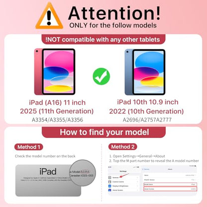 MoKo Case for iPad (A16) 11th Gen 11" 2025, iPad 10th Gen 10.9" 2022