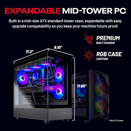 Skytech 17.2" Tower PC ST-AZURE3-1850-B-AM 2560x1440 240Hz LCD