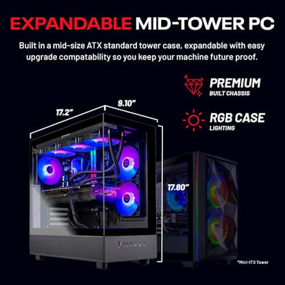 Skytech 17.2" Tower PC ST-AZURE3-1850-B-AM 2560x1440 240Hz LCD