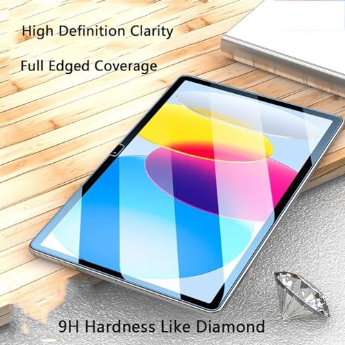 TiKeDa 10.9 Inch iPad 10th Gen A2696/A2757/A2777 HD Clarity Tempered Glass Screen Protector 9H Scratch Resistant