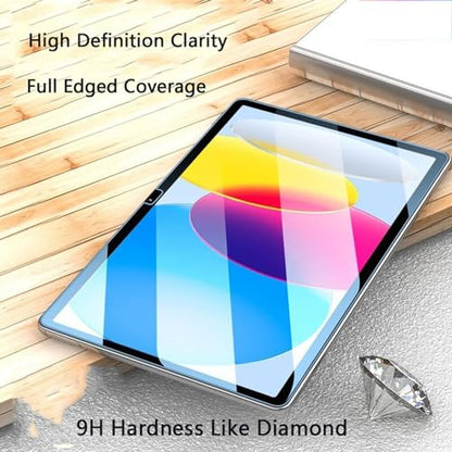 TiKeDa 10.9 Inch iPad 10th Gen A2696/A2757/A2777 HD Clarity Tempered Glass Screen Protector 9H Scratch Resistant
