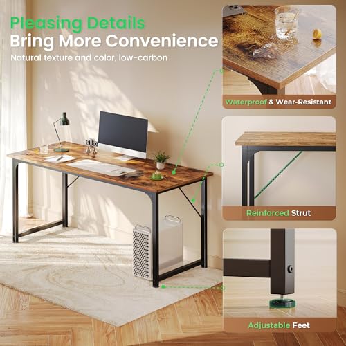 Huuger 55 Inch 55 inch Desk Limited Home Office Study Desk