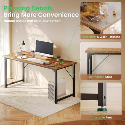 Huuger 55 Inch 55 inch Desk Limited Home Office Study Desk
