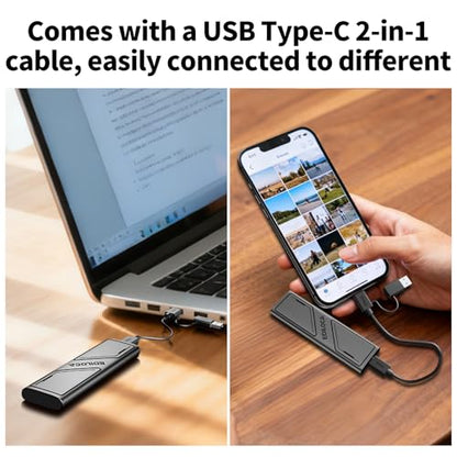 Ediloca 1TB EP1000 External Solid State Drive, 1000MB/s Read Speed, USB 3.2 Gen2, Portable 2.5-inch SSD