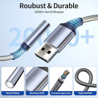 OITYEUF External Sound Card XYF16 USB to 3.5mm TRRS Stereo Adapter Compatible with Windows, Mac, Linux, iOS