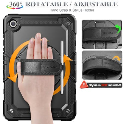 SEYMAC Stock Case for Samsung Galaxy Tab A11 Plus/A9 Plus 11 inch, Model: SM-X230/X235/X236/X238/X210/X216/X218, Black, Full-Body Coverage