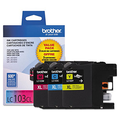 Brother LC1033PKS Innobella High-Yield Ink, 600 Page Yield, Color (Cyan, Magenta, Yellow), 3 Cartridges per Pack
