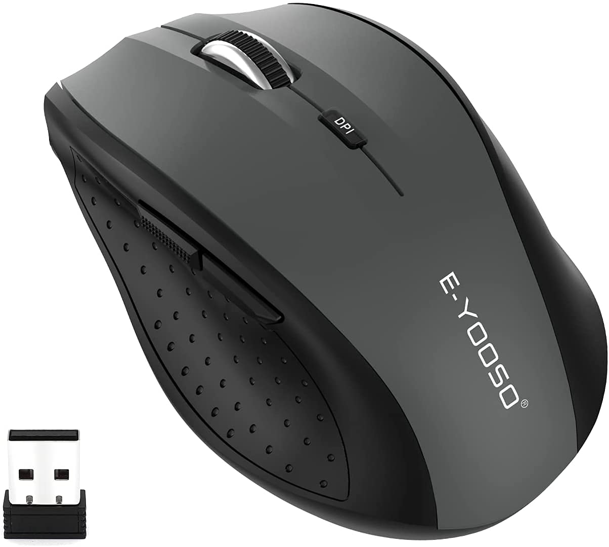 E-YOOSO Wireless Mouse Right-Handed Model E-1010 USB Connectivity, 18 Months Battery Life, 4800 DPI, 6 Buttons