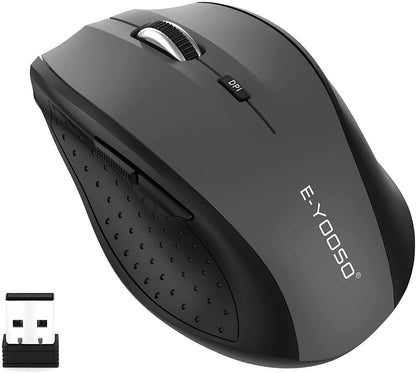 E-YOOSO Wireless Mouse Right-Handed Model E-1010 USB Connectivity, 18 Months Battery Life, 4800 DPI, 6 Buttons