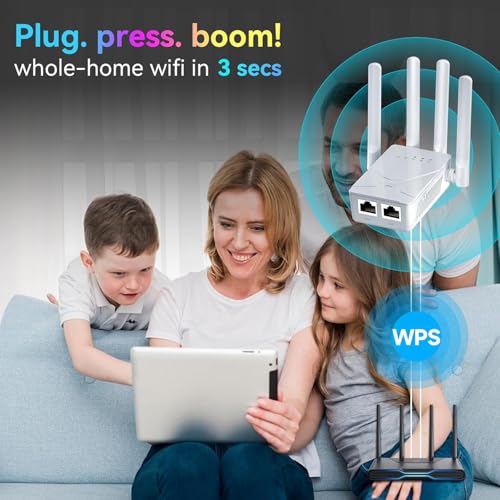 Larirgr WiFi Extender Signal Booster 15555 Sq.ft - r1 - Wireless Signal Amplifier