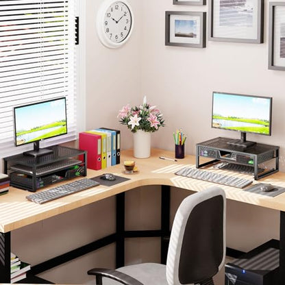 Simple Trending ST57810 Metal Monitor Stand Riser Space-Saving Ergonomic Desk Organizer