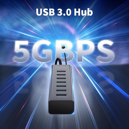 ABFCRTTW 4Ft 7-Port USB 3.0 Hub HB437 USB Multiport Adapter