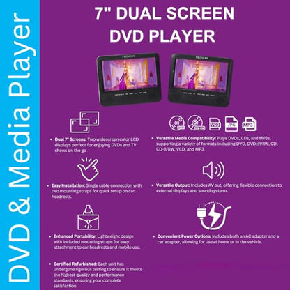 PROSCAN 10.1" PEDVD1082 1024x600 DVD Player Portable Display Media Player