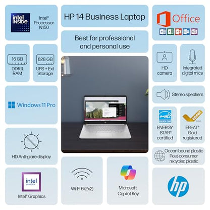 HP 14" Laptop Model 2025 1366x768 720p LED Clamshell