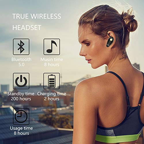 Kendir K1 Bluetooth Headset V5.0 In-Ear Ear Hook Black Handsfree Earbud