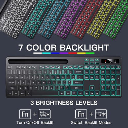 Soueto Keyboard Wireless WK713 USB-A Tactile QWERTY Black Plastic 116 Keys