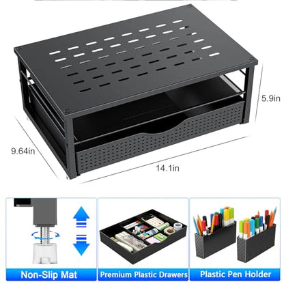 gianotter 14.1x9.64x5.9 D-3-2 Monitor Stand with Drawer and 2 Pen Holders