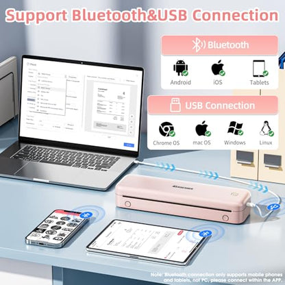 Phomemo M834 Portable Thermal Printer, Monochrome, 300 dpi, Bluetooth, A4 Size
