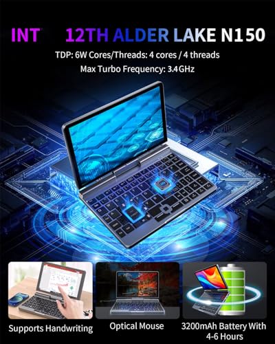 KOOFORWAY 8 Inch P8 Mini Laptop 1280x800 LCD Touchscreen
