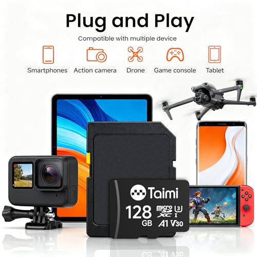 TAIMI 32GB TM-MSD-BK UHS-I microSDXC Card with Read Speed Up to 90 MB/s