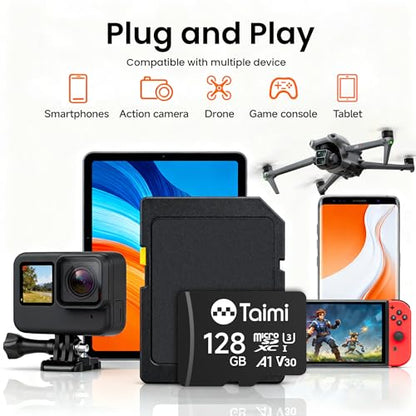 TAIMI 32GB TM-MSD-BK UHS-I microSDXC Card with Read Speed Up to 90 MB/s
