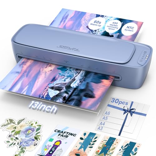 Qfun 30 Count 13 Inch Laminator 450mm/min Dual-Roller Cold Thermal Laminating Machine