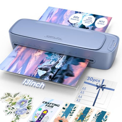 Qfun 30 Count 13 Inch Laminator 450mm/min Dual-Roller Cold Thermal Laminating Machine