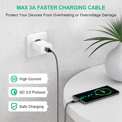 etguuds USB Type A to USB Type C Cable 3 Feet 15 Watts 3 Amps Data Transfer 0.48 Gbps 2-Pack Gray
