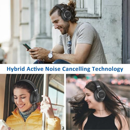 KVIDIO 70 Hours WH304A Bluetooth Active Noise Cancelling Headphones Over Ear Wireless