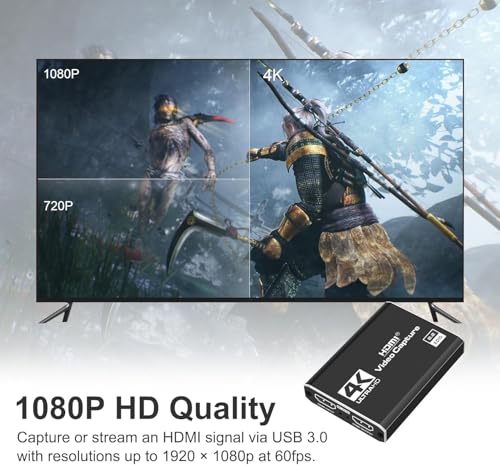 Dcyfol 4K 60fps Capture Card USB 3.0 - 1080P - HDMI - Video Capture