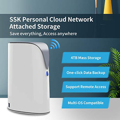 SSK 4TB SSM-F100 NAS Ethernet USB Network Backup External Hard Drive