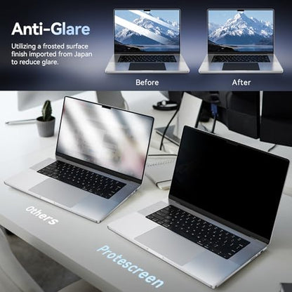 Protescreen 14 Inch MacBook Pro Privacy Screen Filter Anti-Glare Scratch Resistant Matte