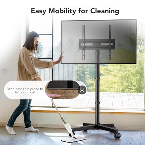 AX WABER 23-60 Inch AX1005TBM Black Floor Mount TV Stand
