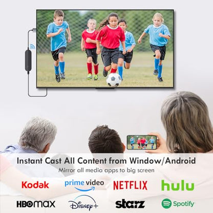 JUCONU 1"L x 2"W x 3"H Wireless HDMI Adapter 1080p Wireless Connectivity