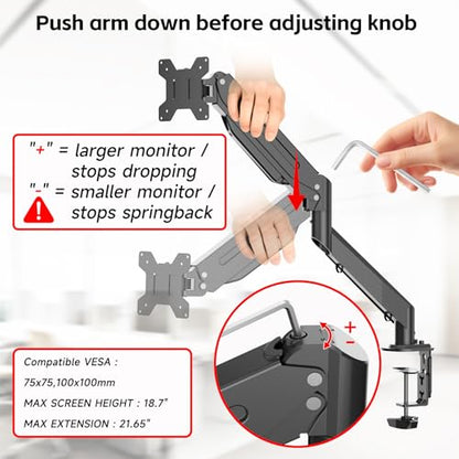 Suptek MD8B-1 Monitor Mount 17-35 Inches Adjustable Tabletop Arm