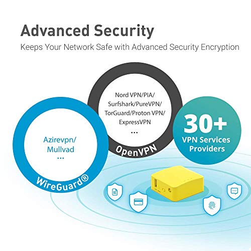 GL.iNet 1 Count GL-MT300N-V2 OpenWrt Wi-Fi 4 Router 300 Mbps Single-Band Wireless