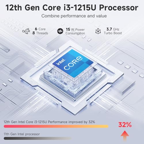 NIMO 17.3" FHD Laptop, Intel Core i3-1215U, 16GB RAM, 512GB SSD, Windows 11, HDMI, USB-C, Bluetooth 5.2, 1080p