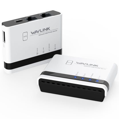 WAVLINK 4-Port USB WiFi Print Server RJ45 480Mbps Unmanaged Plastic White